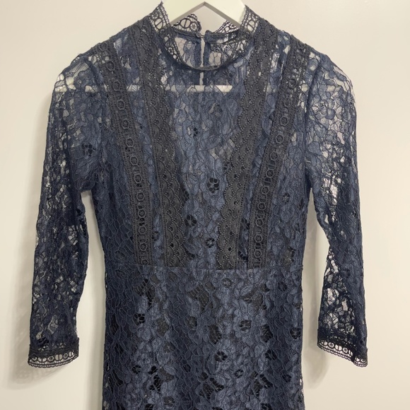 Zara - Lace Navy Dress - Size XS - Mini Cocktail - Picture 2 of 6